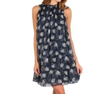 Joie Dress Navy Cream Floral Sleeveless Flowy Wedding Formal Pretty Feminine S